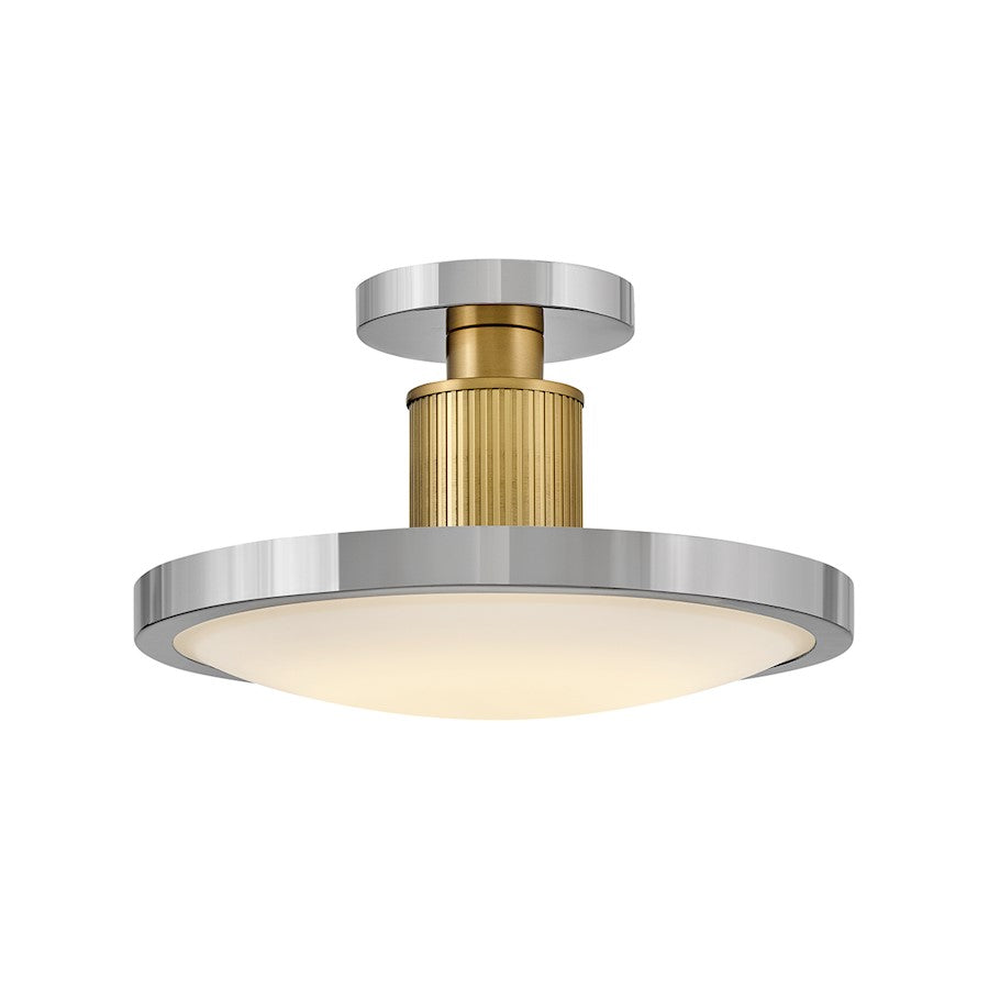 Hinkley Lighting Kieran LED 14" Semi-Flush Mount, Polished Nickel - 47593PN-LCB