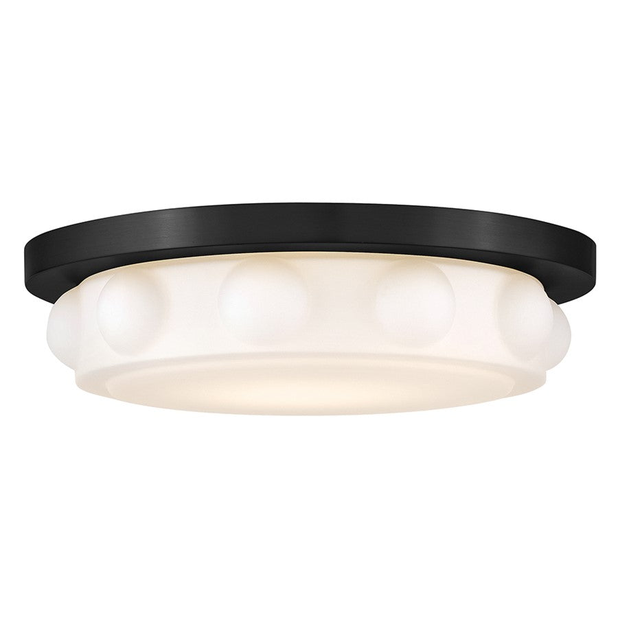 Hinkley Lighting Zoey LED Semi-Flush Mount, Black/Etched Opal - 47601BK