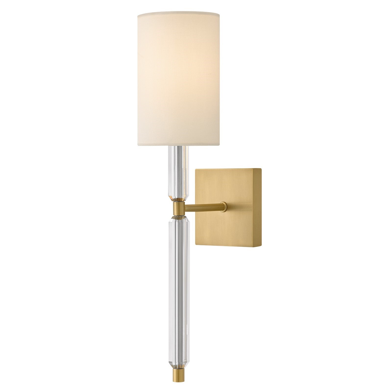 Hinkley Anika 21.5in 1-Light Wall Sconce | Transitional Lacquered Brass Steel and White Linen Shade | Bedroom & Hallway Accent Light | 7 | Model 47611LCB