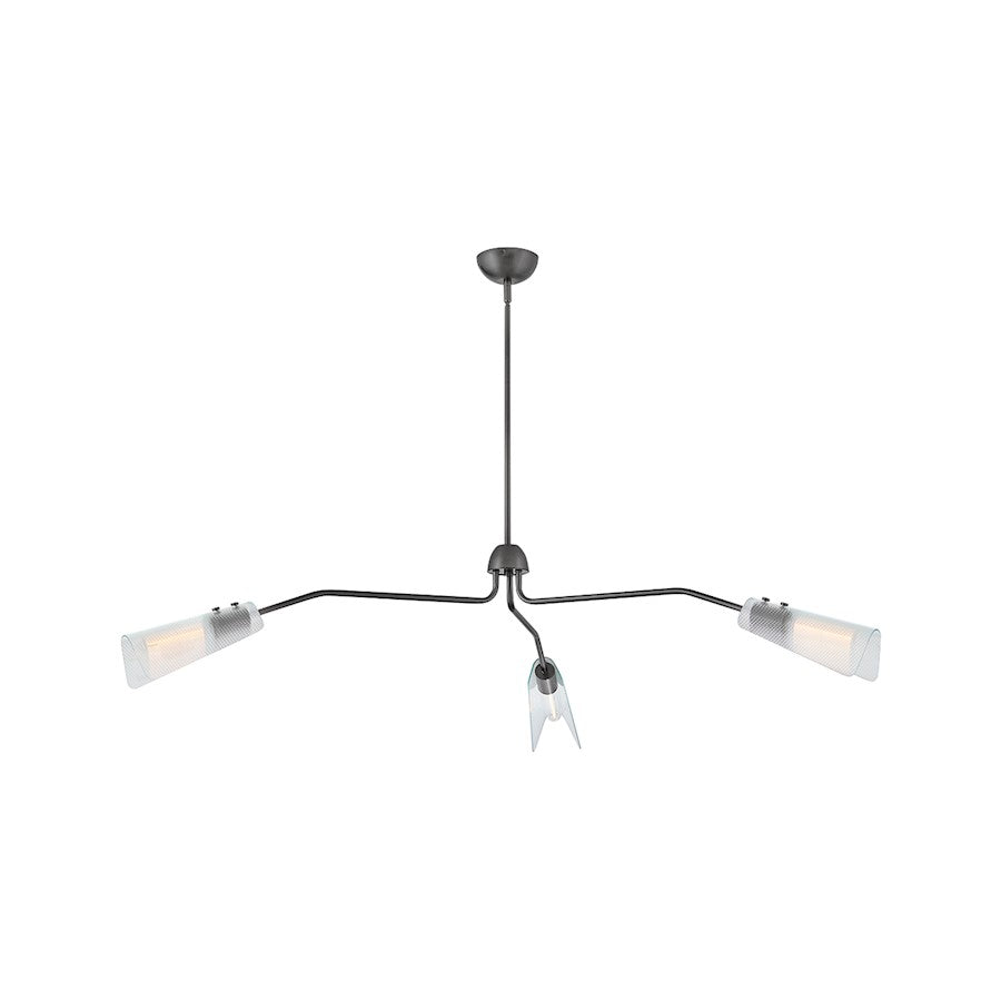 Hinkley Lighting Altman 3Lt 60" Low Profile Chandelier, Gunmetal - 48303GMT