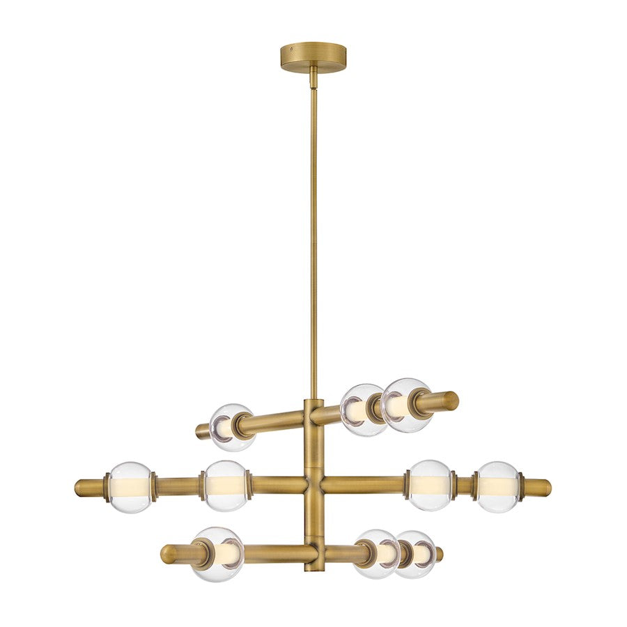 Hinkley Lighting Saxon LED 36" Chandelier, Lacquered Brass - 48335LCB