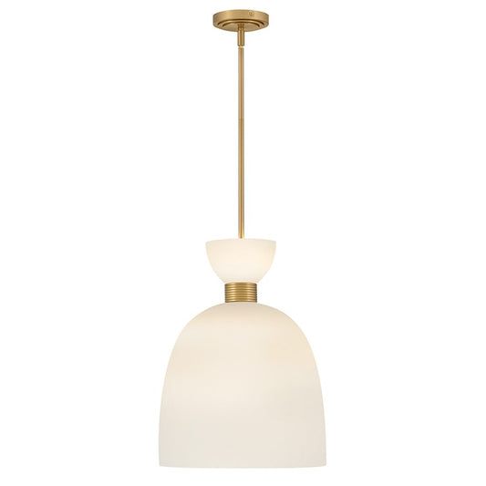 Hinkley Lighting Tallulah 1Lt Pendant, Lacquered Brass/Etched Opal - 48347LCB