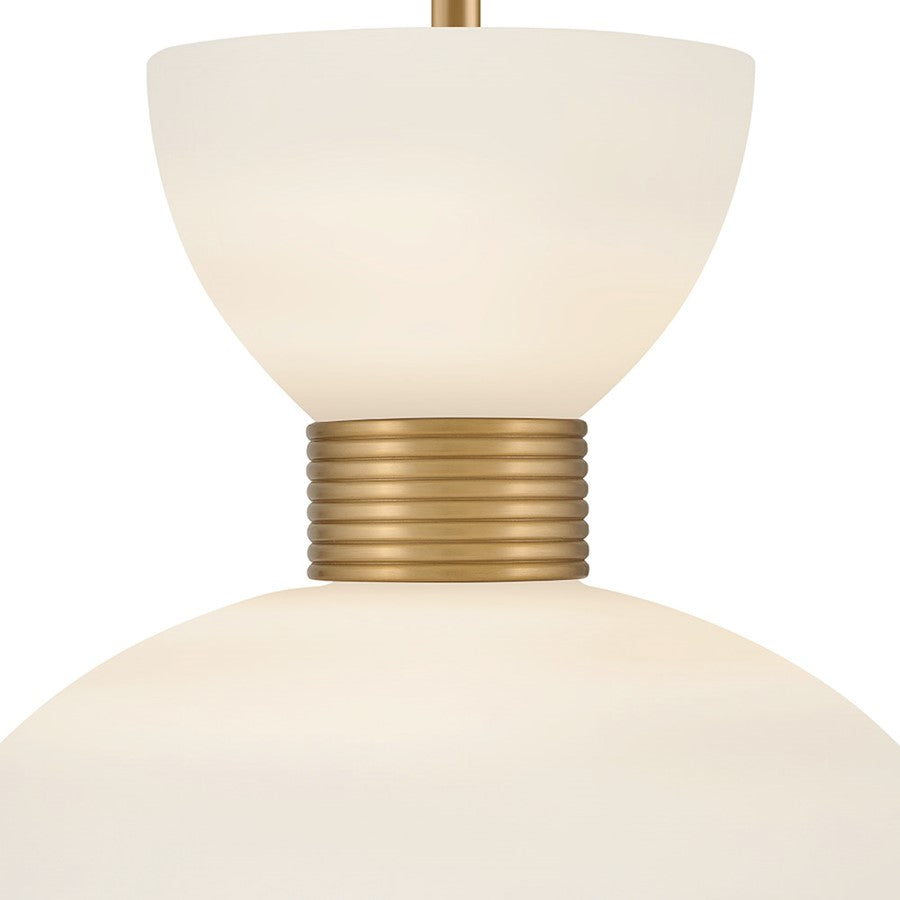Hinkley Lighting Tallulah 1Lt Pendant, Lacquered Brass/Etched Opal