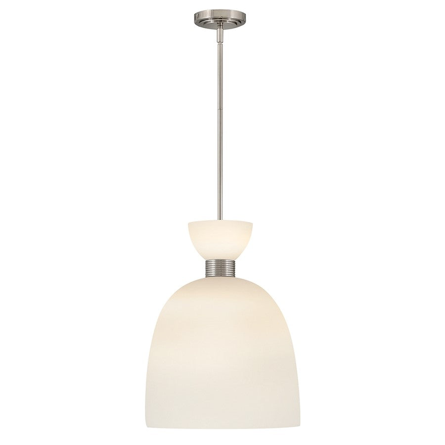 Hinkley Lighting Tallulah 1 Light Pendant, Polished Nickel/Etched Opal - 48347PN