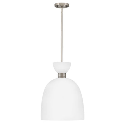 Hinkley Lighting Tallulah 1 Light Pendant, Polished Nickel/Etched Opal