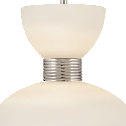 Hinkley Lighting Tallulah 1 Light Pendant, Polished Nickel/Etched Opal