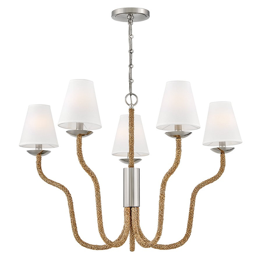 Hinkley Lighting Harwich 5Lt Chandelier Chandelier, Nickel - 48444PN-NAT