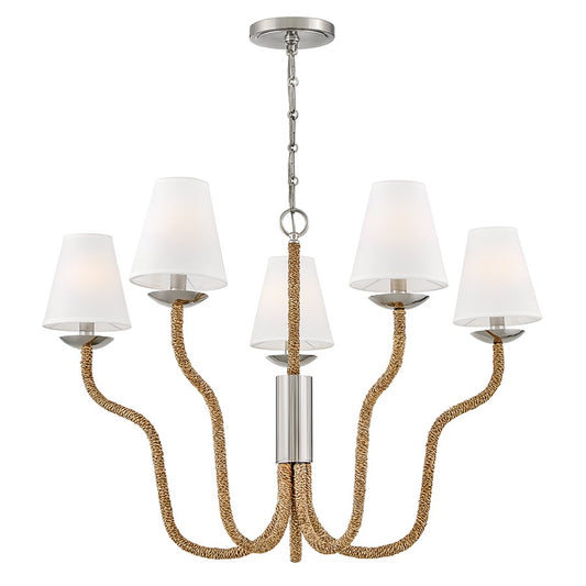 Hinkley Lighting Harwich 5Lt Chandelier Chandelier, Nickel - 48444PN-NAT