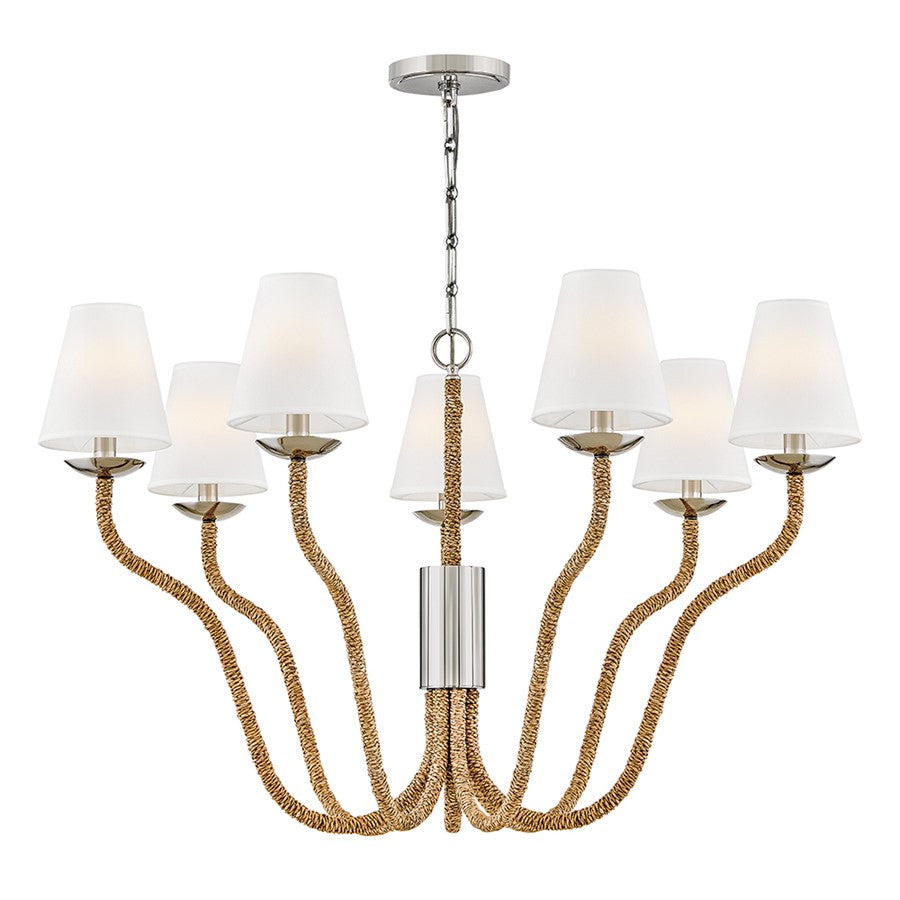 Hinkley Lighting Harwich 7 Light Chandelier, Polished Nickel - 48445PN-NAT