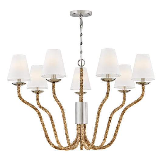 Hinkley Lighting Harwich 7 Light Chandelier, Polished Nickel - 48445PN-NAT