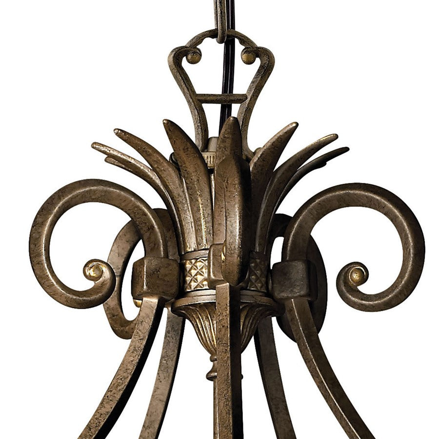 Hinkley Plantation 5 Light Chandelier Downlight Foyer, Pearl Bronze