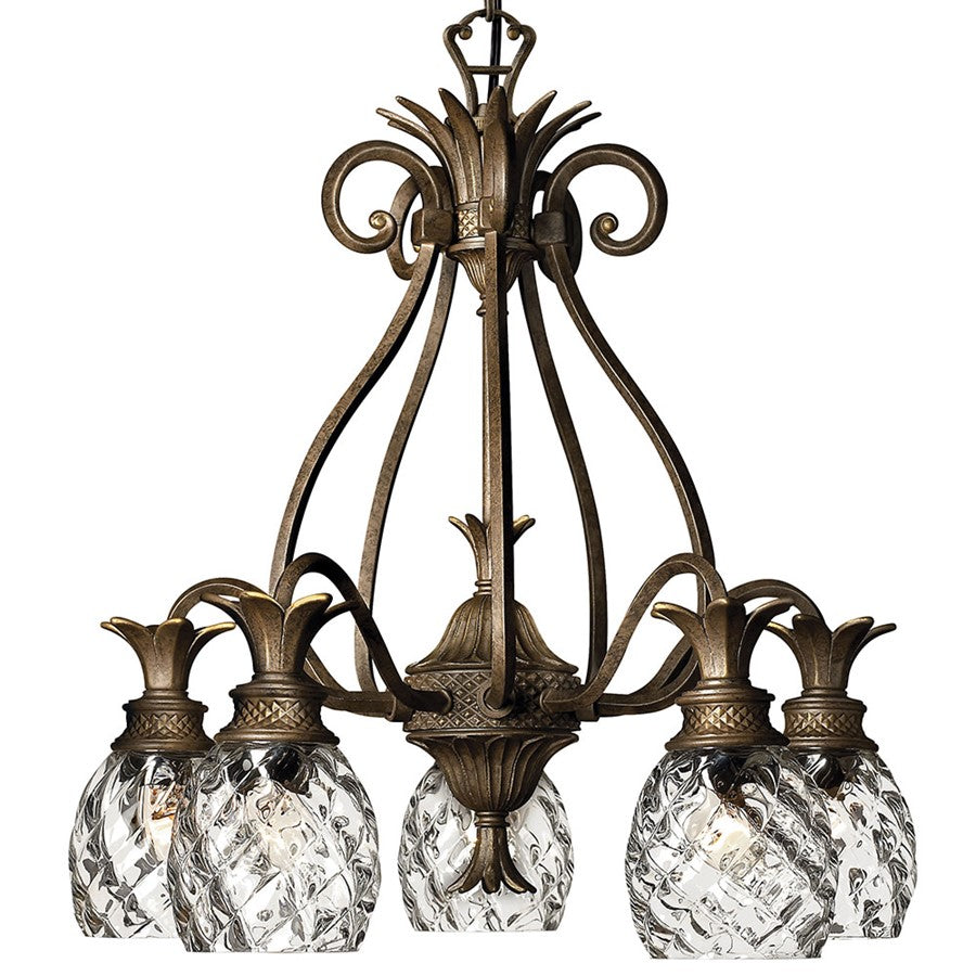Hinkley Plantation 5 Light Chandelier Downlight Foyer, Pearl Bronze