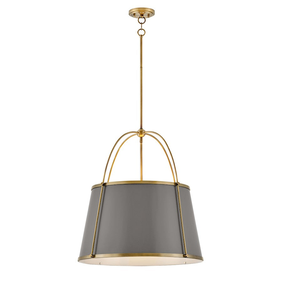 4 Light Large Pendant, Lacquered Dark Brass