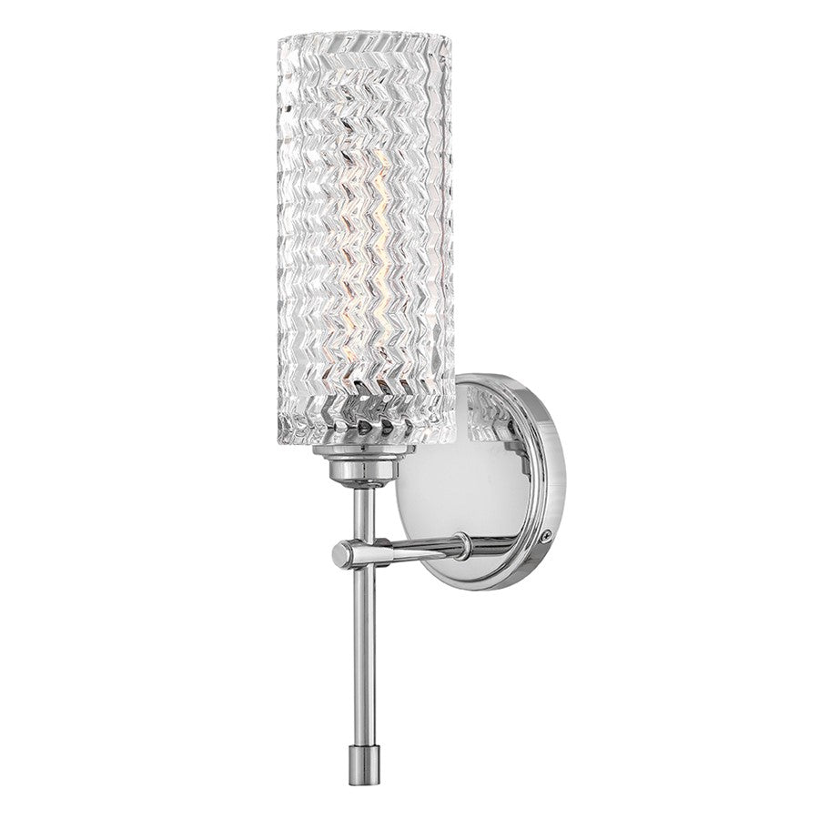 Hinkley Lighting Elle 1 Light Sconce, Chrome/Clear Chevron - 5045CM