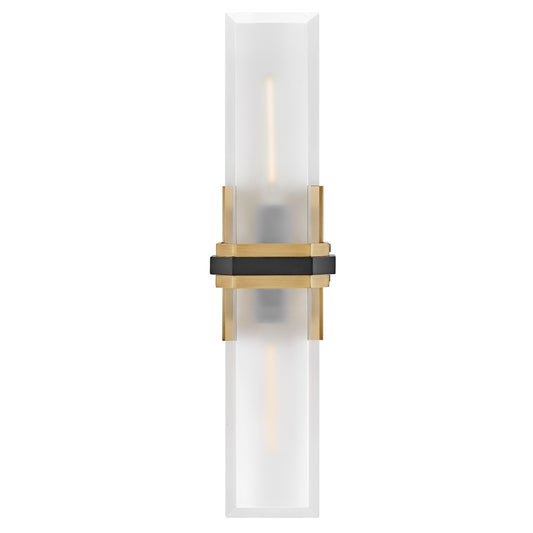 Hinkley Lighting Kipton 2 Light Sconce, Heritage Brass/Clear/Etched - 50942HB-BK