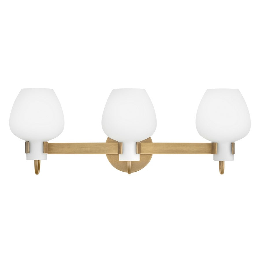 Hinkley Lighting Sylvie 3 Light Vanity, Heritage Brass/Etched Opal - 50953HB