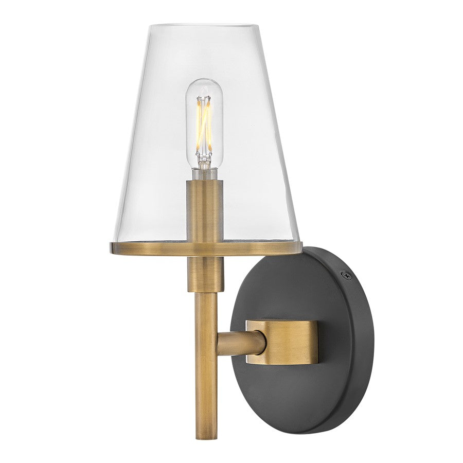 Hinkley Lighting Marten 1 Light Vanity, Heritage Brass/Clear - 51080HB