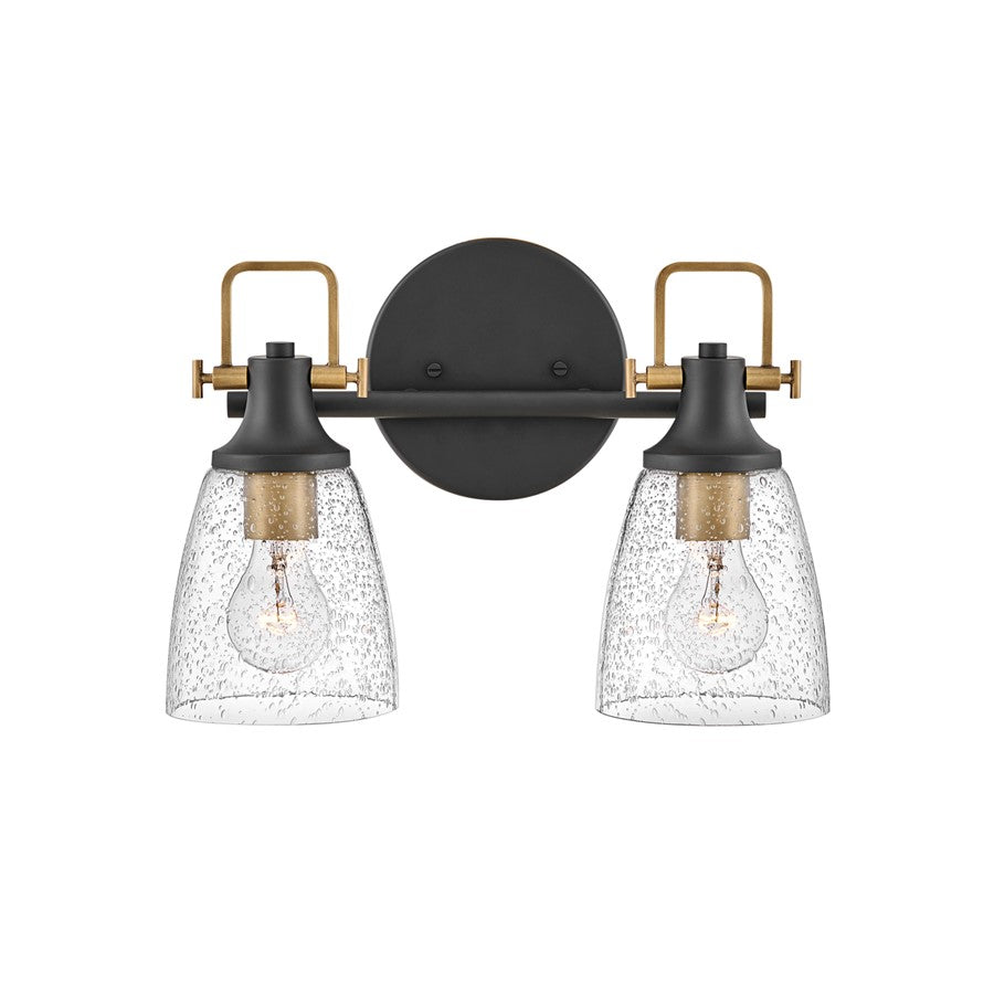 2 Light Bathroom Vanity Light, Black
