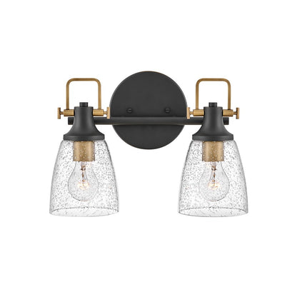 2 Light Bathroom Vanity Light, Black