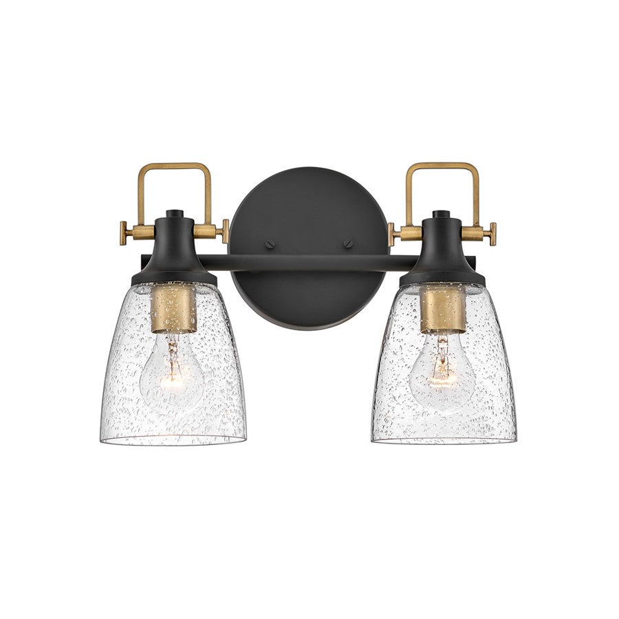 2 Light Bathroom Vanity Light, Black