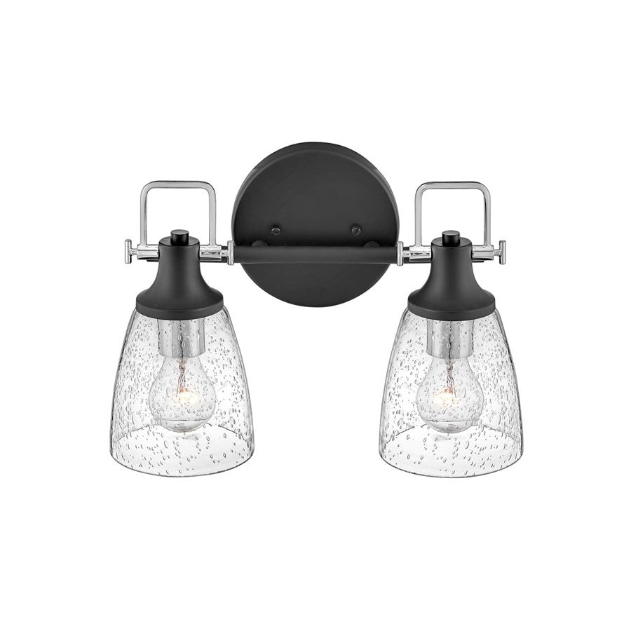 2 Light Bathroom Vanity Light, Black