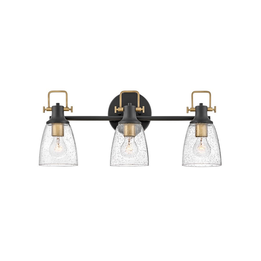3 Light Bathroom Vanity Light, Black