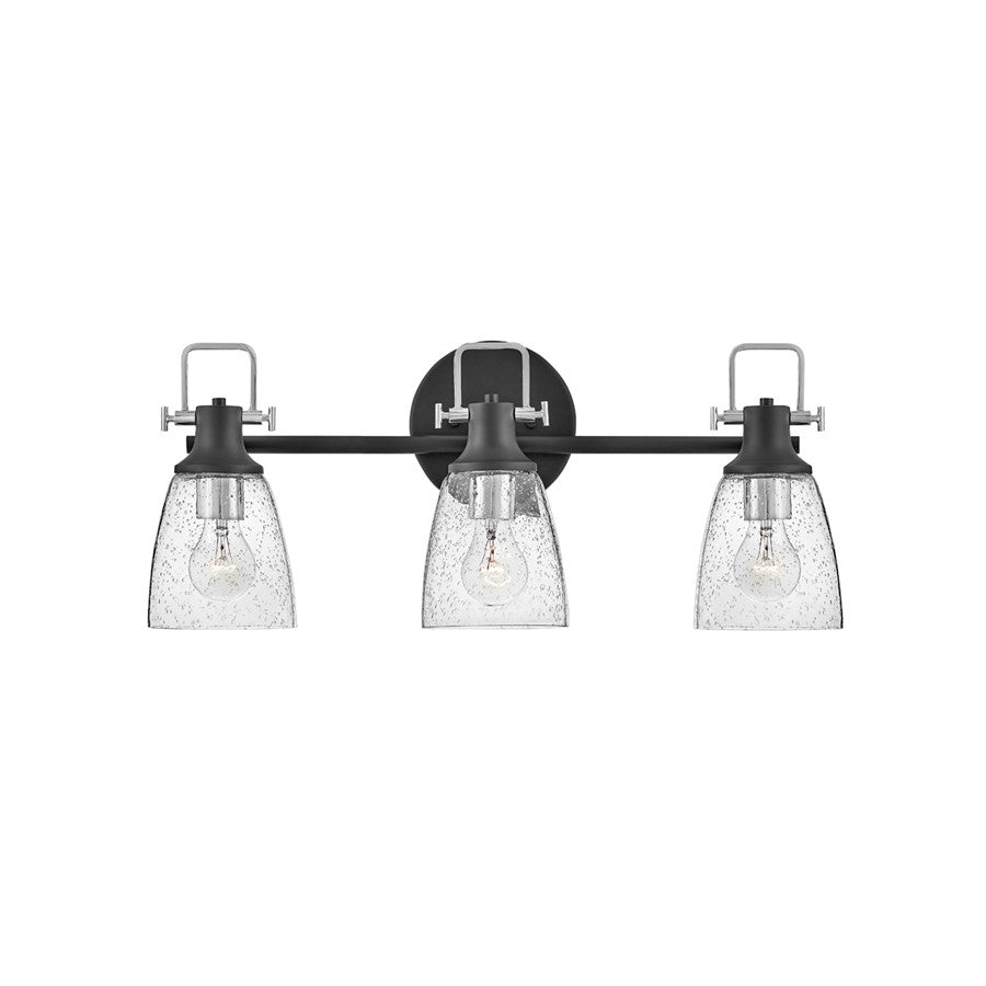 3 Light Bathroom Vanity Light, Black