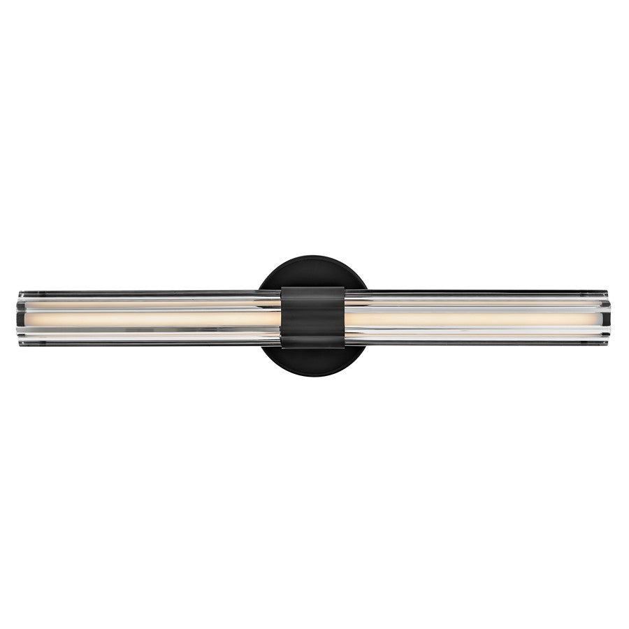 Hinkley Lighting Georgette LED Vanity, Black/Clear Fluted Crystal - 51312BK