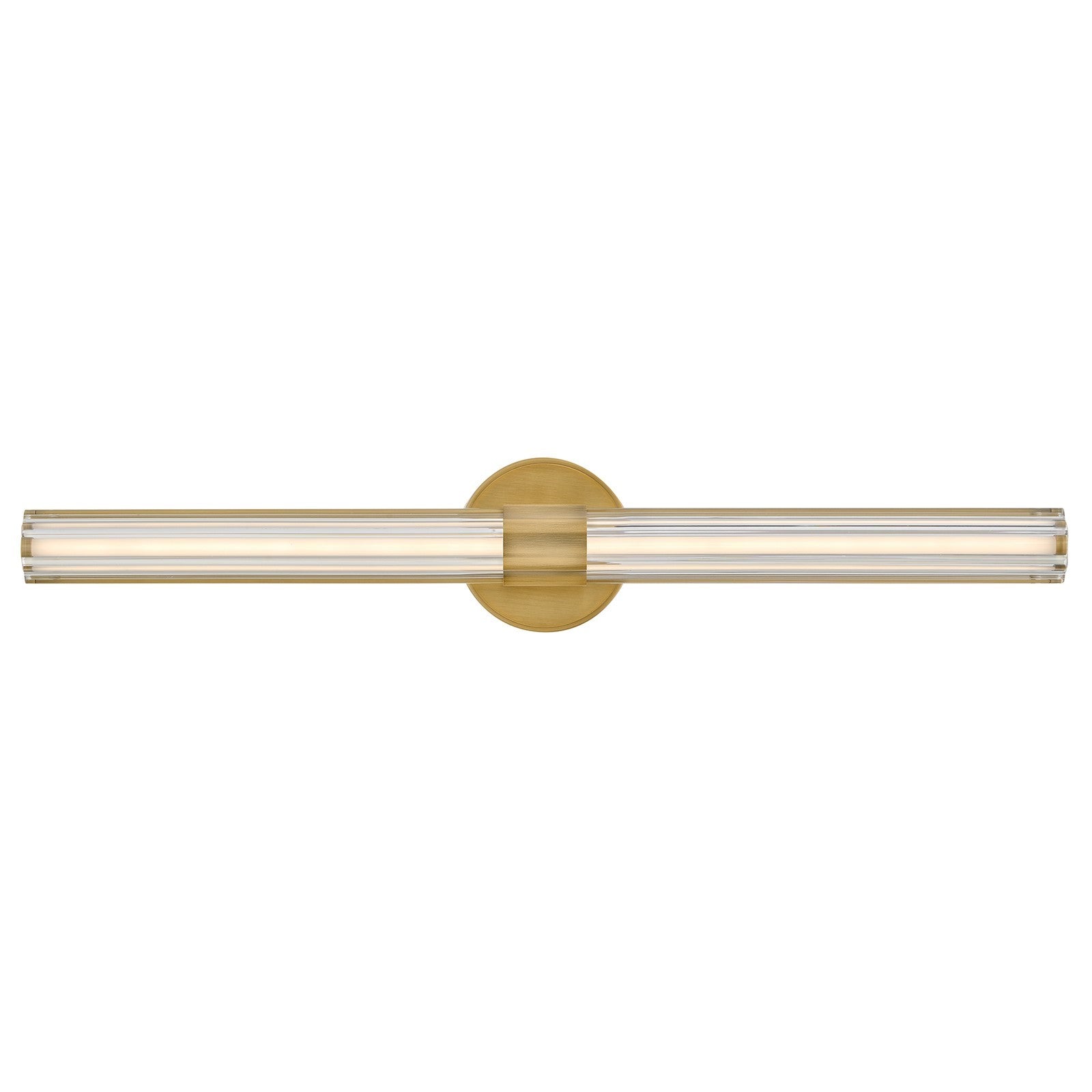 Hinkley Georgette 32in 5-Light Bath Vanity | Transitional Lacquered Brass Steel and Clear Fluted Crystal | Bathroom Vanity Light | 4 x 32 | Model 51313LCB