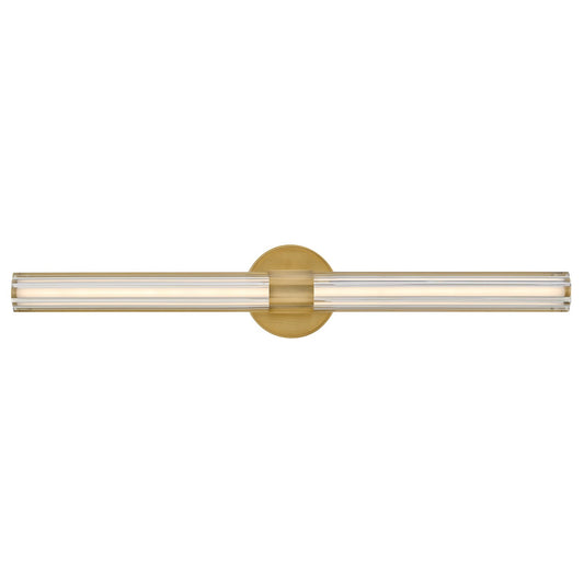 Hinkley Georgette 32in 5-Light Bath Vanity | Transitional Lacquered Brass Steel and Clear Fluted Crystal | Bathroom Vanity Light | 4 x 32 | Model 51313LCB