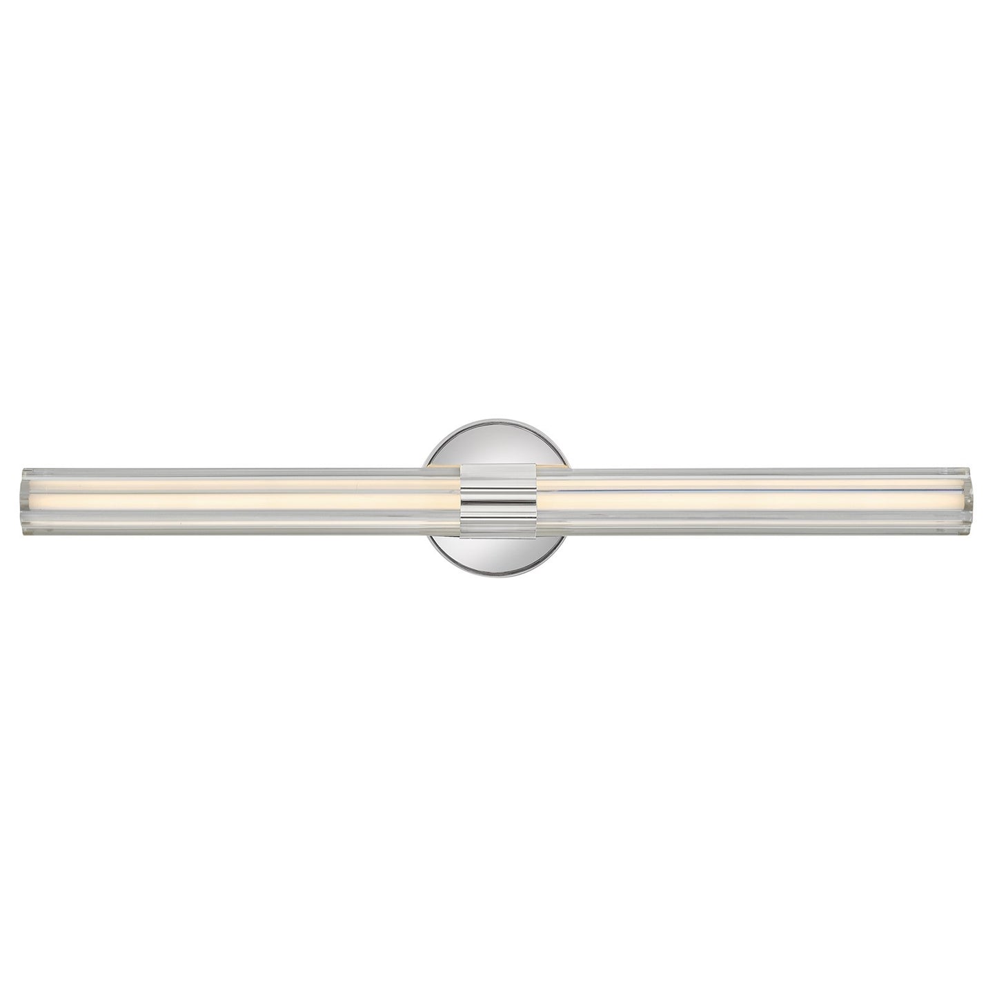 Hinkley Georgette 32in 3-Light Bathroom Vanity Light | Transitional Polished Nickel Steel and Clear Fluted Crystal | Bathroom Vanity | 4 x | Model 51313PN