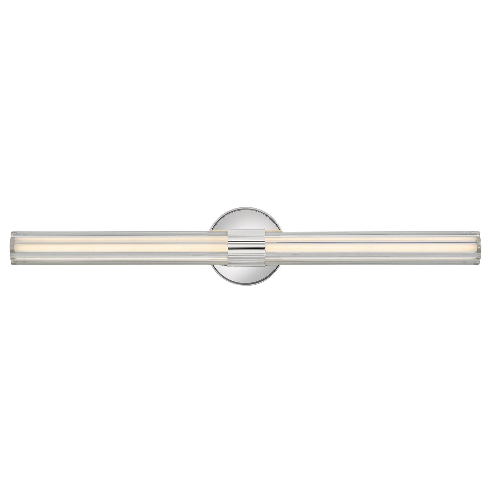 Hinkley Georgette 32in 3-Light Bathroom Vanity Light | Transitional Polished Nickel Steel and Clear Fluted Crystal | Bathroom Vanity | 4 x | Model 51313PN