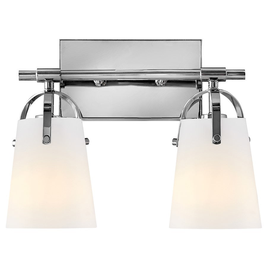 Hinkley Lighting Foster 2 Light Vanity, Chrome/Etched Opal - 5132CM-OP