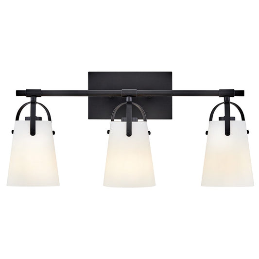 Hinkley Lighting Foster 3 Light Vanity, Black/Etched Opal - 5133BK-OP