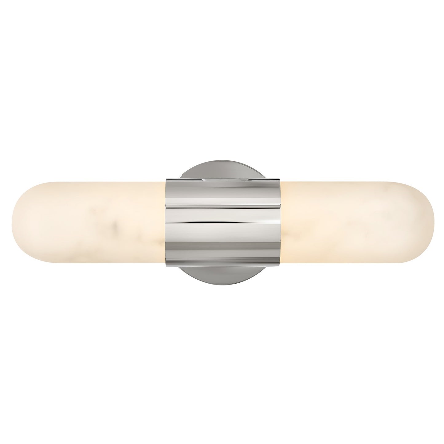 Hinkley Ibiza 16in 1-Light Bath Vanity | Modern Polished Nickel Steel and Cloudstone Glass | Bathroom Vanity Light | 4.5 x 16 x 5 in | Model 52510PN-LED