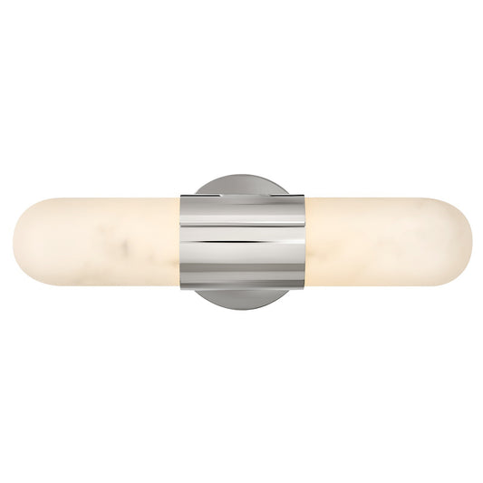 Hinkley Ibiza 16in 1-Light Bath Vanity | Modern Polished Nickel Steel and Cloudstone Glass | Bathroom Vanity Light | 4.5 x 16 x 5 in | Model 52510PN-LED