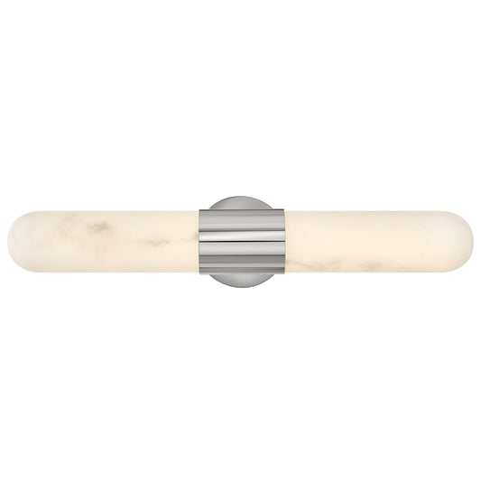 Hinkley Ibiza 24in 1-Light LED Vanity Light | Modern Polished Nickel Steel and Cloudstone Glass | Bathroom Vanity | 4.5 x 24 x 5 in | Model 52512PN-LED