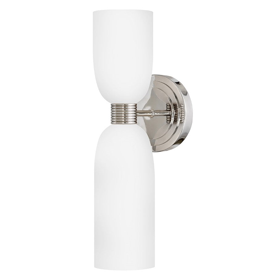 Hinkley Lighting Tallulah 2Lt Sconce, Polished Nickel/Etched Opal