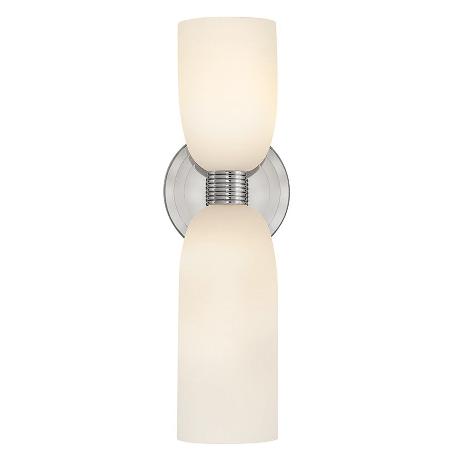 Hinkley Lighting Tallulah 2Lt Sconce, Polished Nickel/Etched Opal