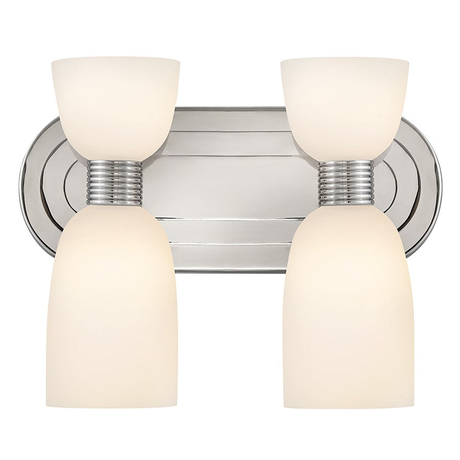 Hinkley Lighting Tallulah 4Lt Vanity, Polished Nickel/Etched Opal - 52962PN-LL