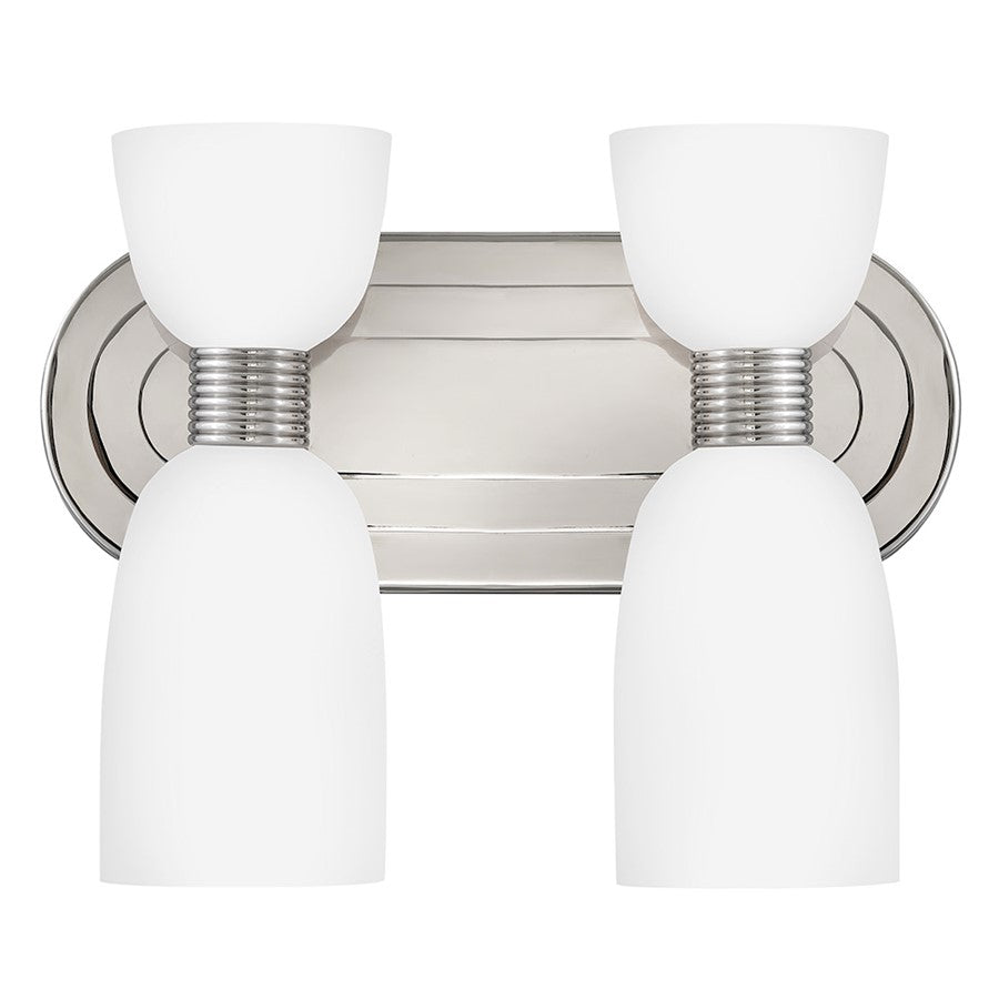 Hinkley Lighting Tallulah 4Lt Vanity, Polished Nickel/Etched Opal