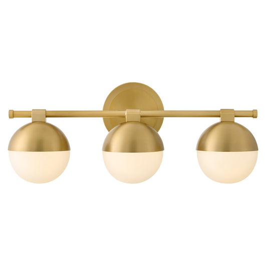 Hinkley Bowie 22in 3-Light Bath Vanity | Transitional Lacquered Brass Steel and Etched Opal Glass | Bathroom Vanity Light | 8 x 22 x 9 in | Model 54563LCB