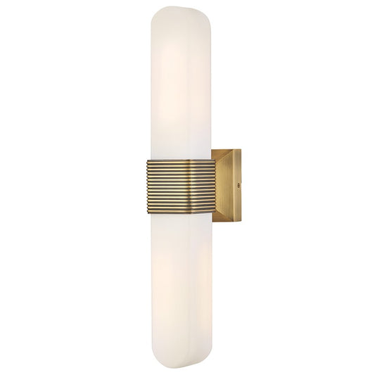 Hinkley Lighting Cotes 2Lt LED Sconce, Lacquered Brass/Etched Opal - 55182LCB