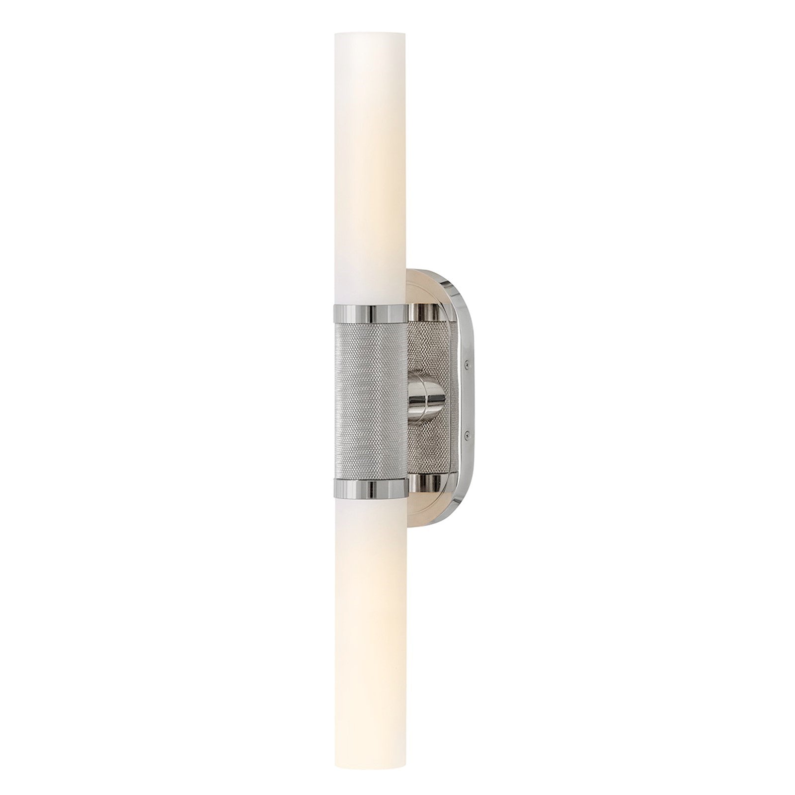 Hinkley Thayer 24.5in 2-Light Bath Vanity Light | Transitional Polished Nickel Steel and Etched Opal Glass | Bathroom Vanity | 4.5 x 4.75 | Model 56882PN