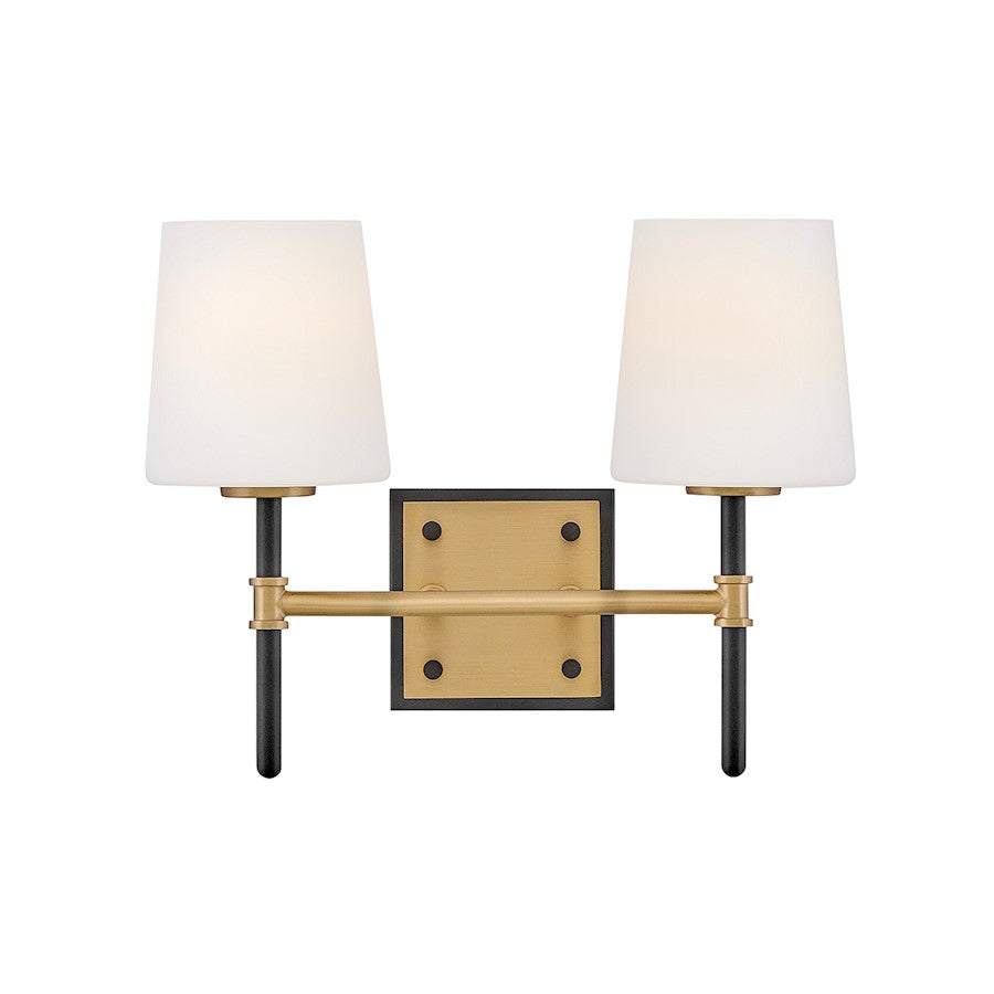 Hinkley Lighting Saunders 2 Light Small Vanity, Black - 56952BK-LCB