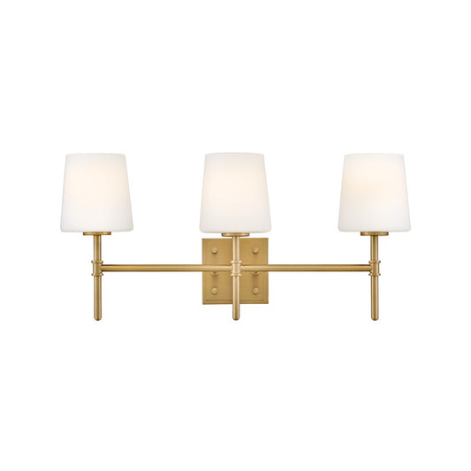 Hinkley Lighting Saunders 3 Light Medium Vanity, Lacquered Brass - 56953LCB