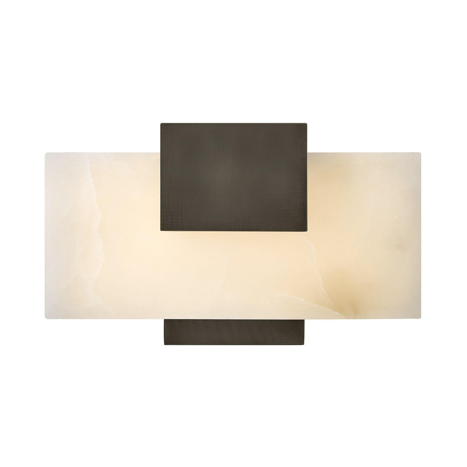 Hinkley Cadiz 6.75in 1-Light Wall Sconce | Modern Black Oxide Steel and Alabaster Glass | Bathroom Vanity & Hallway Accent | 3 x 11 x 6 in | Model 57030BX