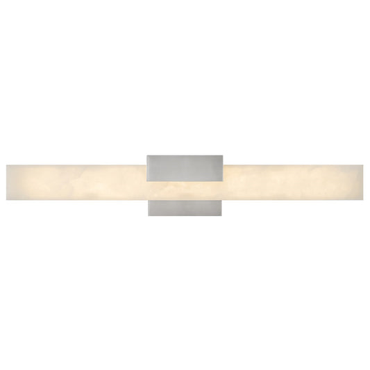 Hinkley Cadiz 30in 3-Light Bath Vanity | Modern Brushed Nickel Steel and Natural Alabaster | Bathroom & Powder Room | 30 x 3.5 x 5.25 in | Model 57033BN