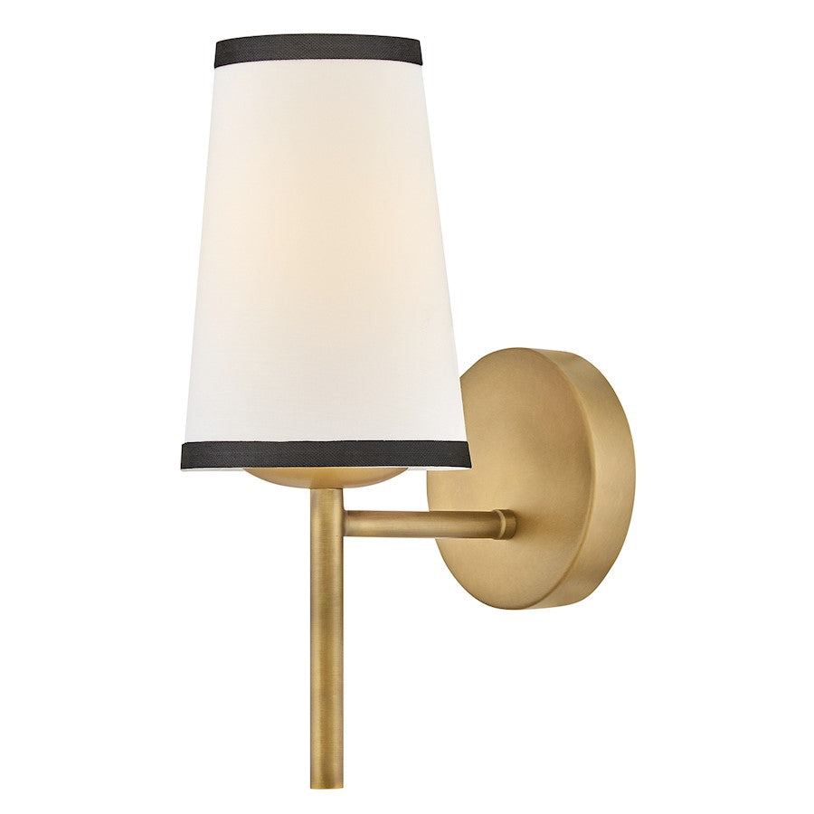 Hinkley Lighting Sonia 1Lt 8" Sconce, Brass/Off-White Linen - 57050LCB-OW
