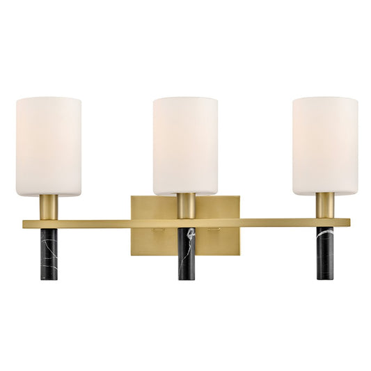 Hinkley Lighting Turin 3 Light Vanity, Lacquered Brass/Etched Opal - 57423LCB